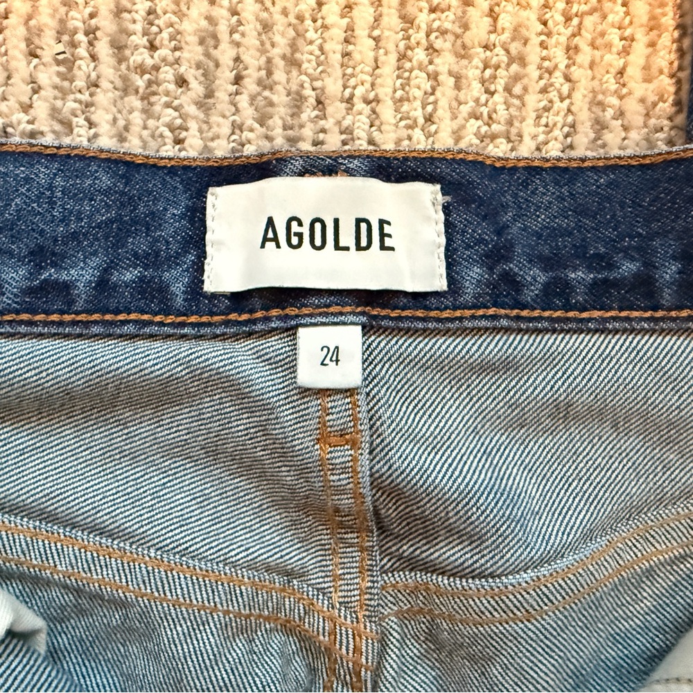 Agolde Leena High Rise Baby Flare Jeans size 24 in Placebo - Picture 6 of 13